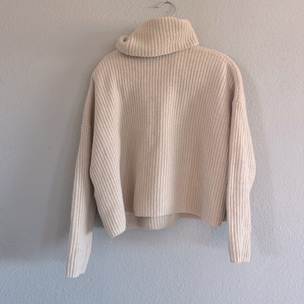 Madewell (Re)sourced Cashmere Turtleneck Sweater XS beige cream - Picture 3 of 8